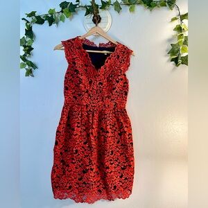 Shoshanna Red Lace Mini Dress